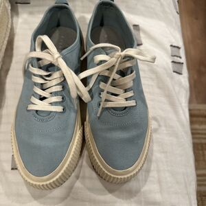 EVERLANE FOREVER WOMENS BLUE 6 1/2 PLATFORMS SNEAKERS 100%COTTON ORGANIC